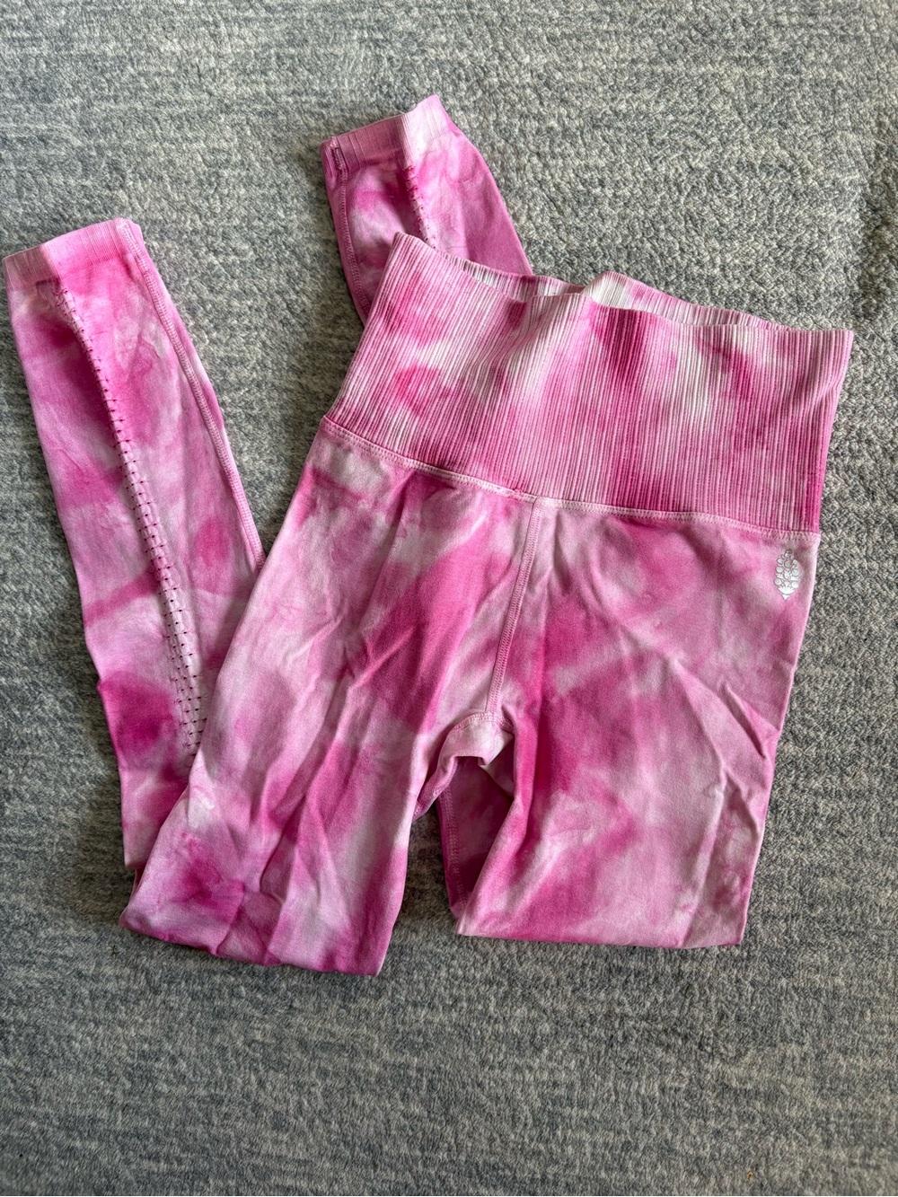 Free People Pink Tie-Dye High-Waist Leggings